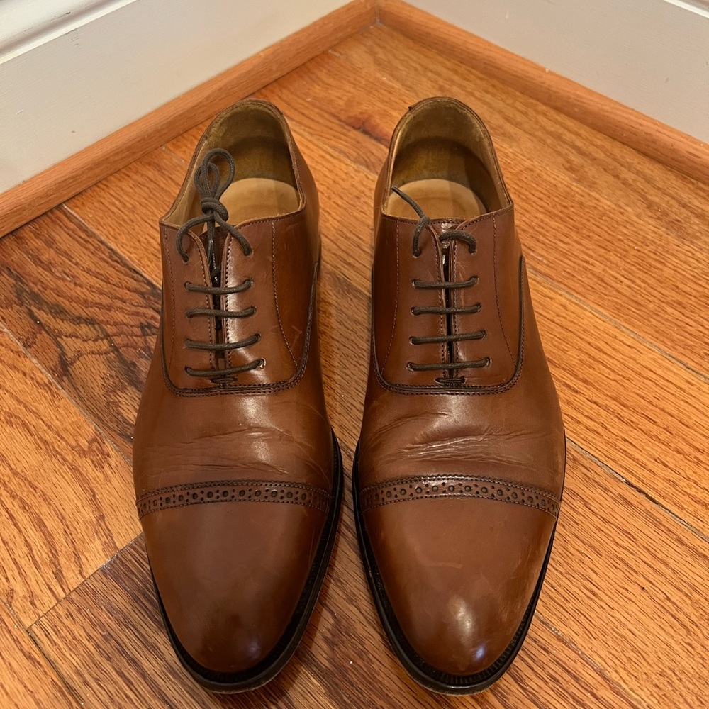 Suitsupply Medium Brown Dress Shoes - Oxfords - Cap Toes - 41.5 US8.5